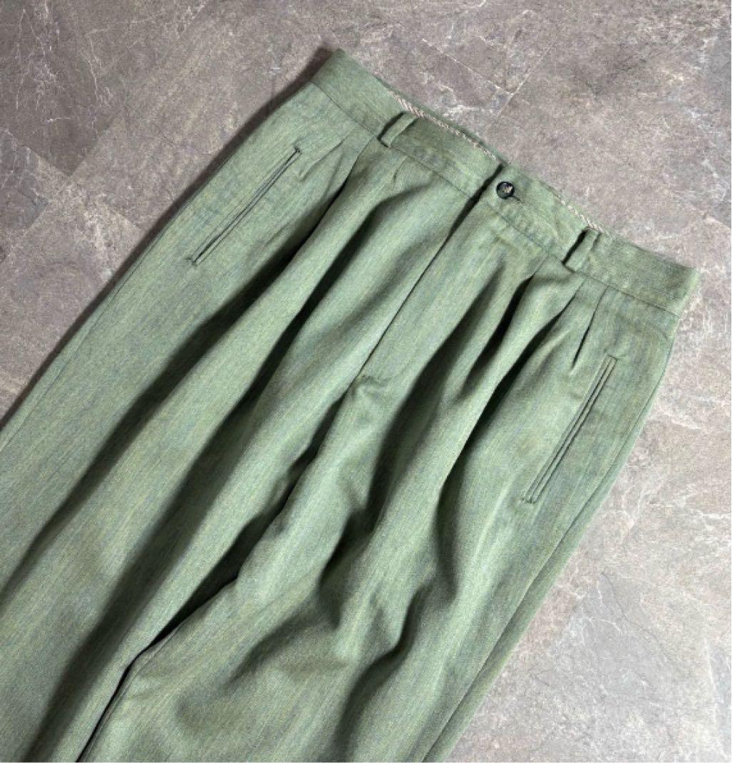 最終値下げVintageウールワイドスラックス 90s3タックイタリア製opti