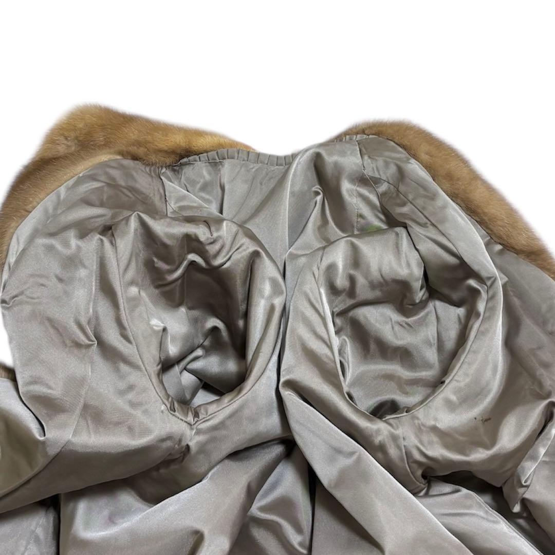 【美品】MINKFUR ミンクファー/パステルミンク//ロングコート 羽織り