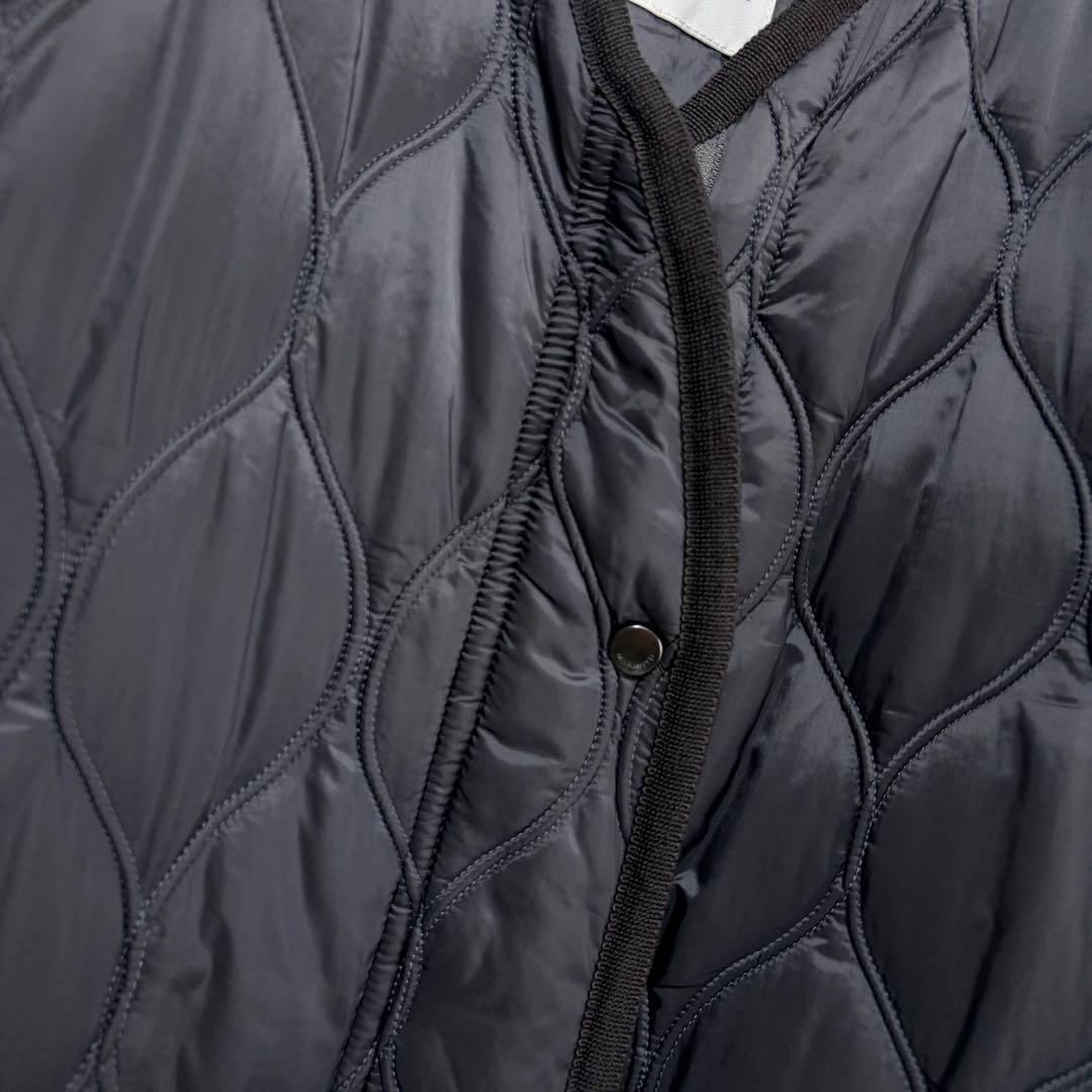 ☆未使用☆最高級モラビト　キルティングコート　グレー　ダブルジップ　皮革　40