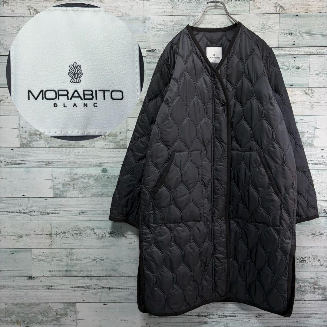☆未使用☆最高級モラビト　キルティングコート　グレー　ダブルジップ　皮革　40
