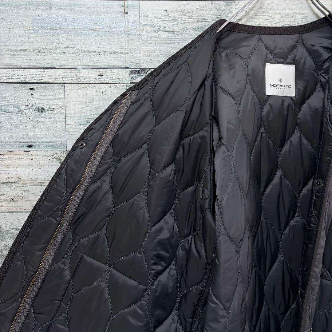 ☆未使用☆最高級モラビト　キルティングコート　グレー　ダブルジップ　皮革　40