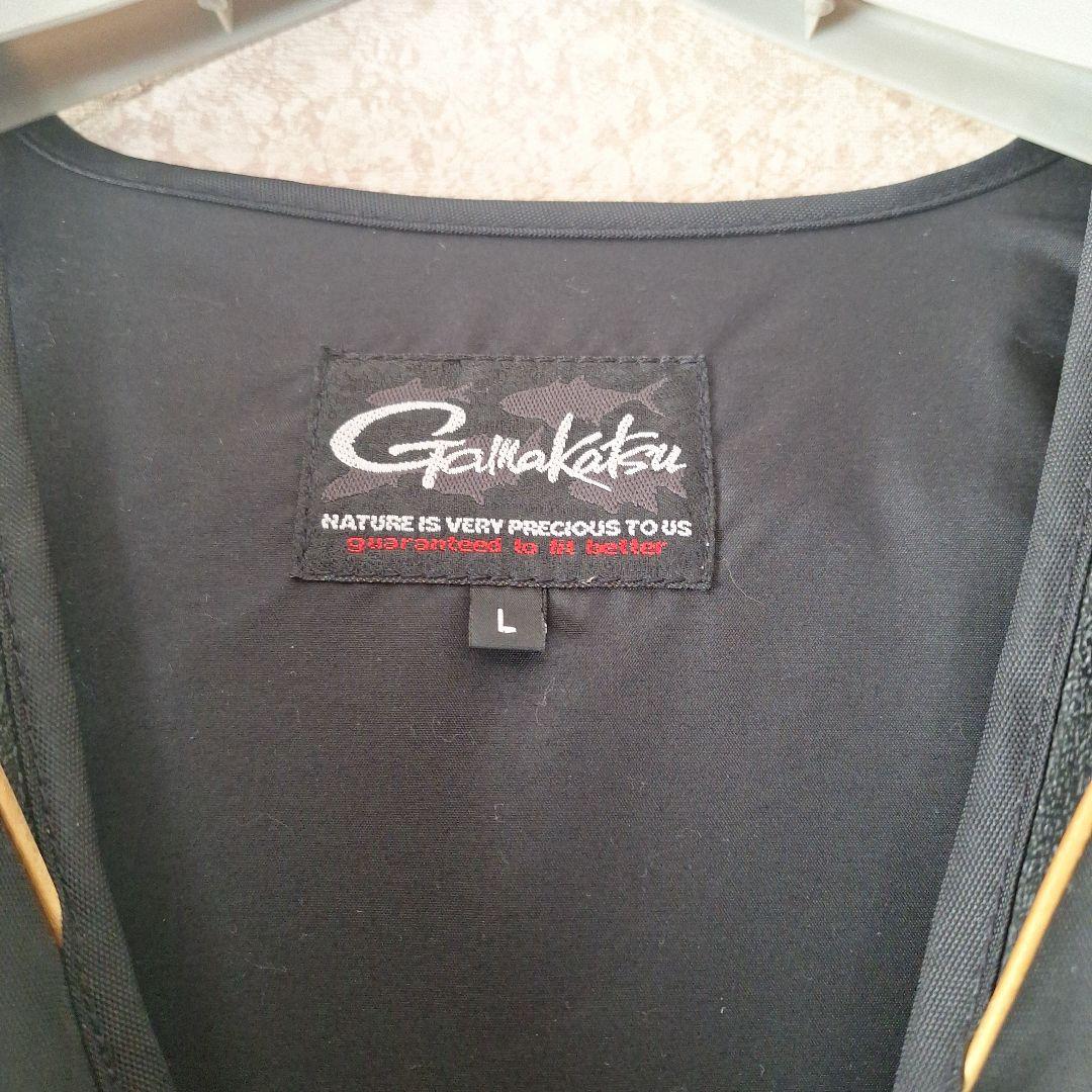 Gamakatsu フィッシングベスト ブラック/ゴールド　Lサイズ