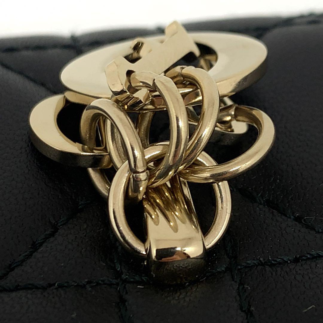 My Dior ディオール ラムスキン カナージュ 黒 キーケース 124139