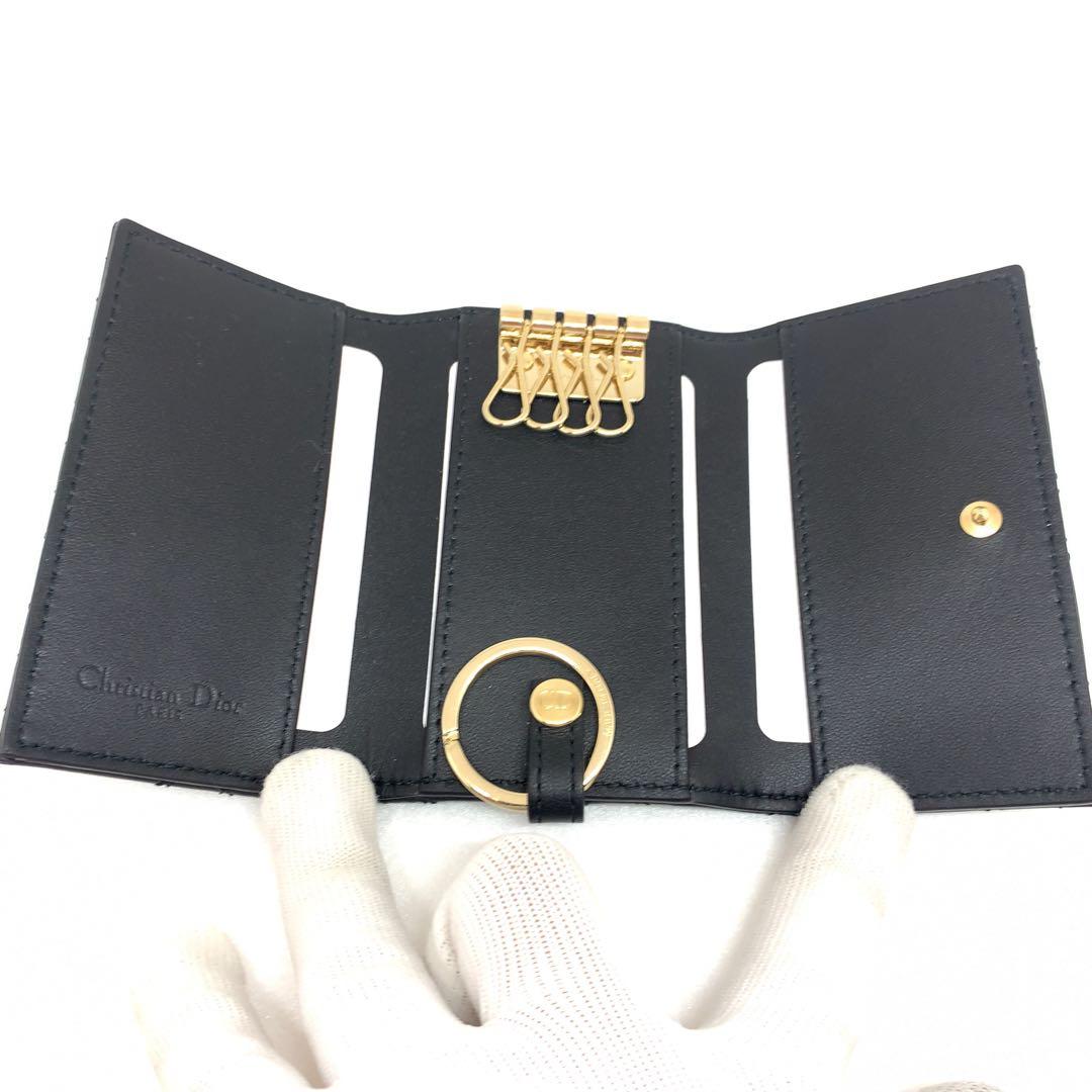 My Dior ディオール ラムスキン カナージュ 黒 キーケース 124139