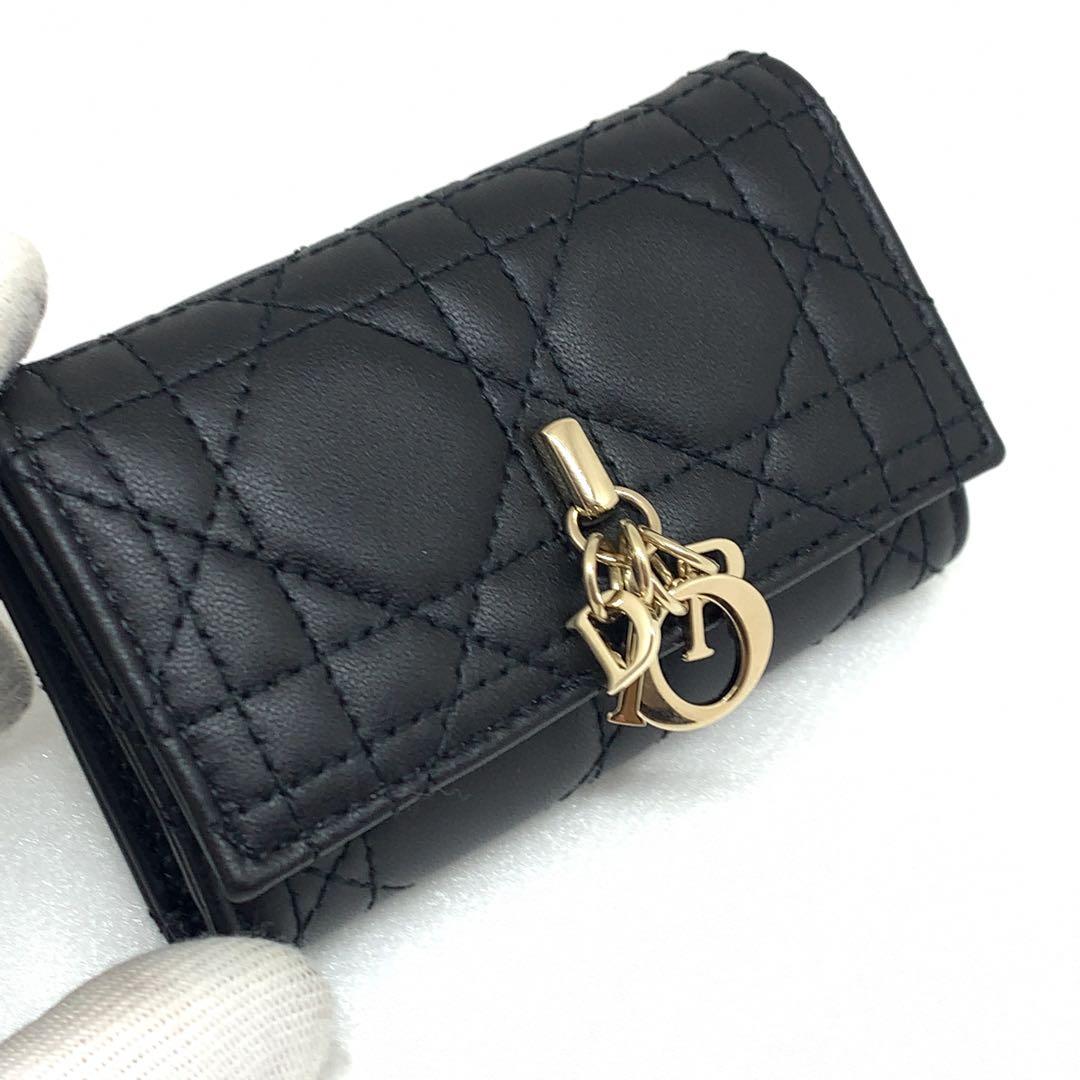 My Dior ディオール ラムスキン カナージュ 黒 キーケース 124139