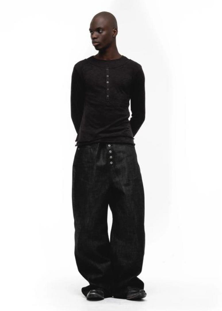 NO/FAITH STUDIOS ダブルレイヤードボタンロングスリーブ 黒