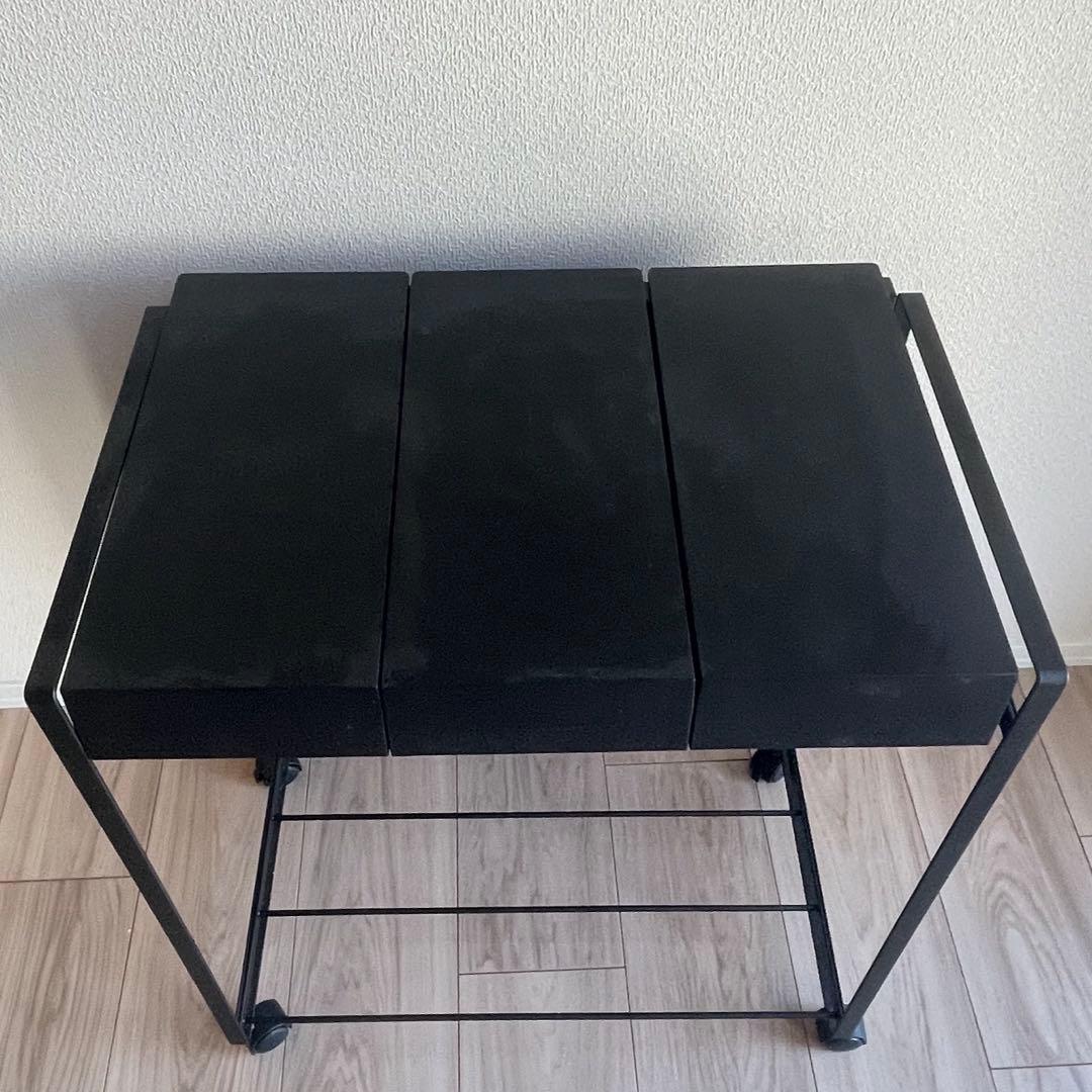 山崎実業 蓋付き目隠し分別ダストワゴンタワー 3分別 ブラック