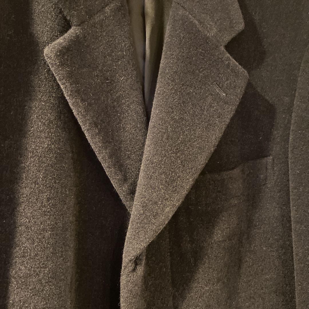 【まさと】アンゴラ混　チェスターコート ロングコート　チャコールグレー