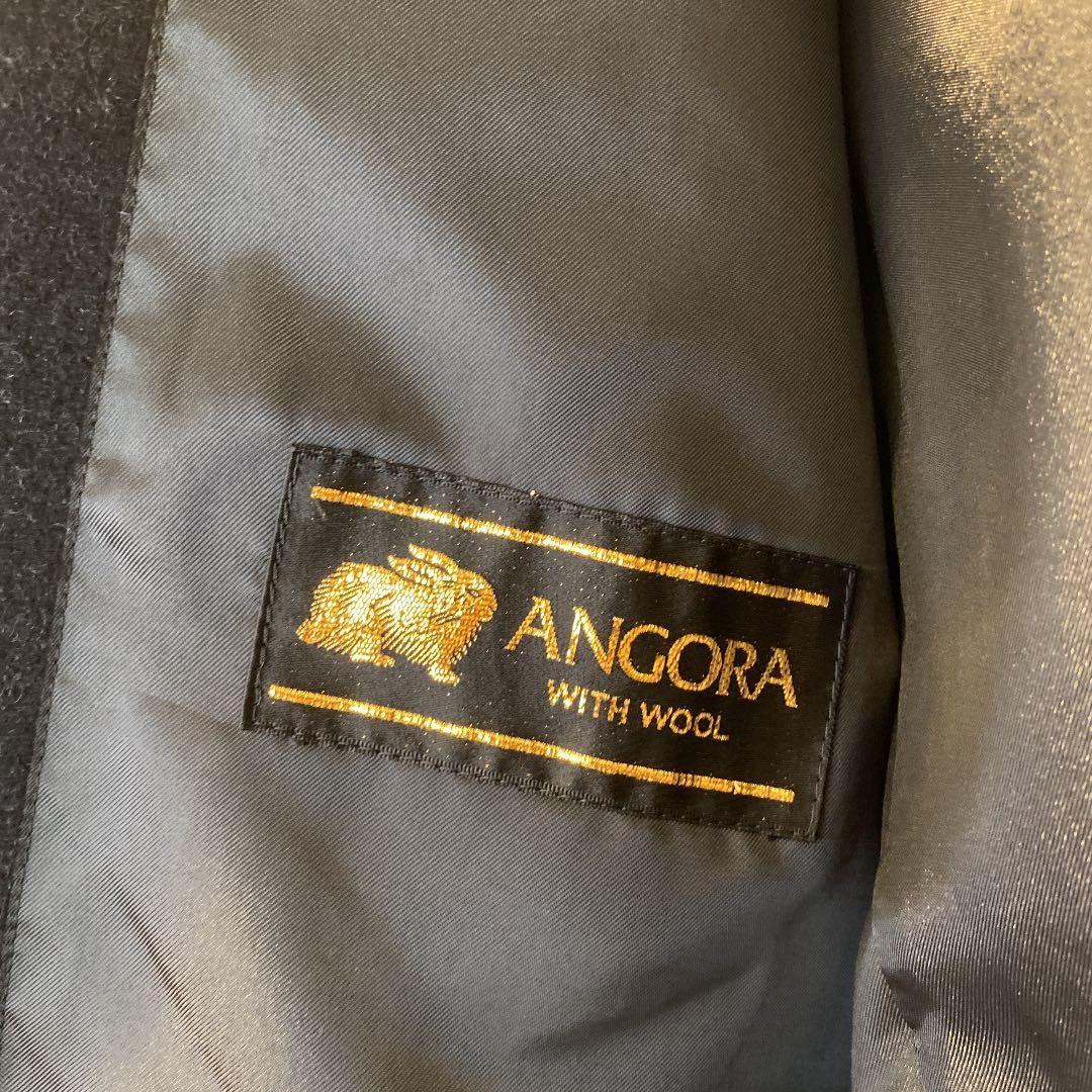 【まさと】アンゴラ混　チェスターコート ロングコート　チャコールグレー