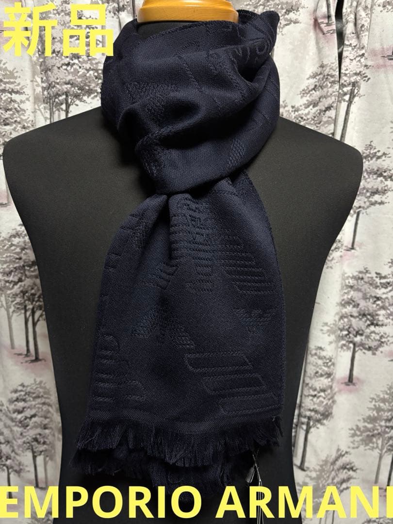 ★エンポリオ アルマーニ★メンズマフラー★イーグルロゴ★総柄★
