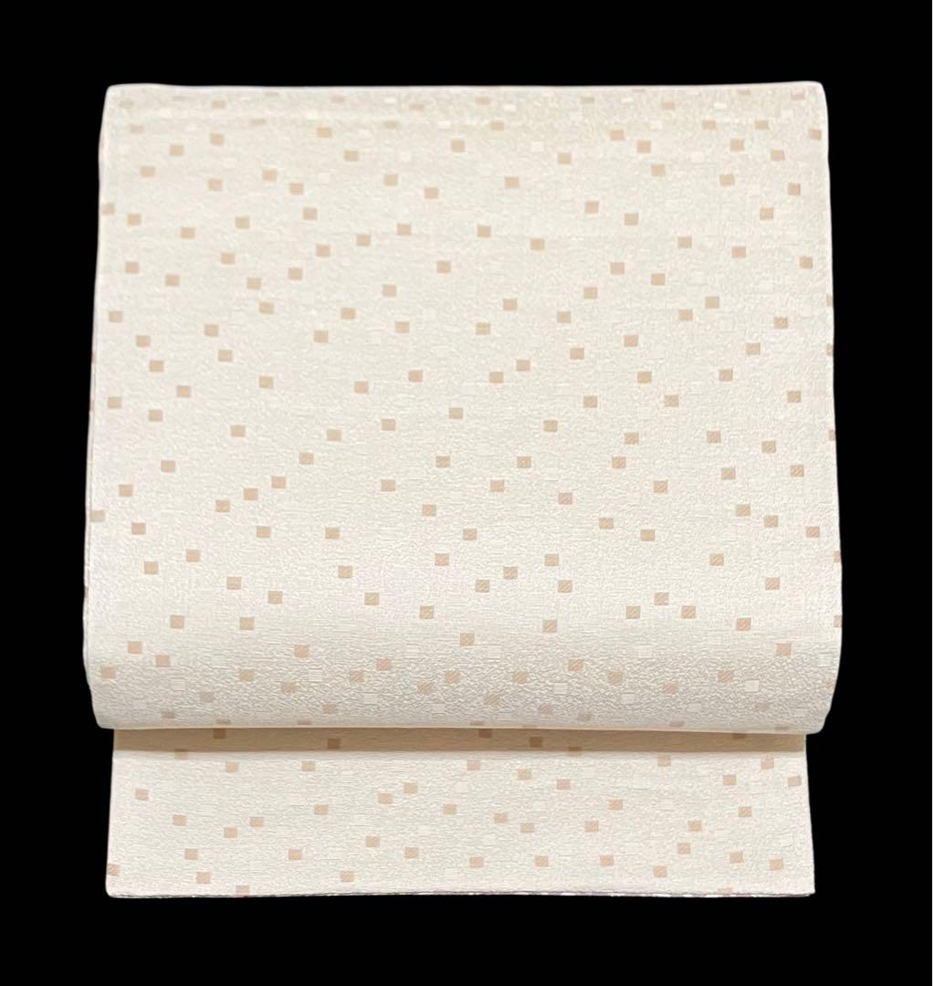 リバーシブル 袋帯 全通柄 正絹 花唐草 横段 霰 未使用 イ6308