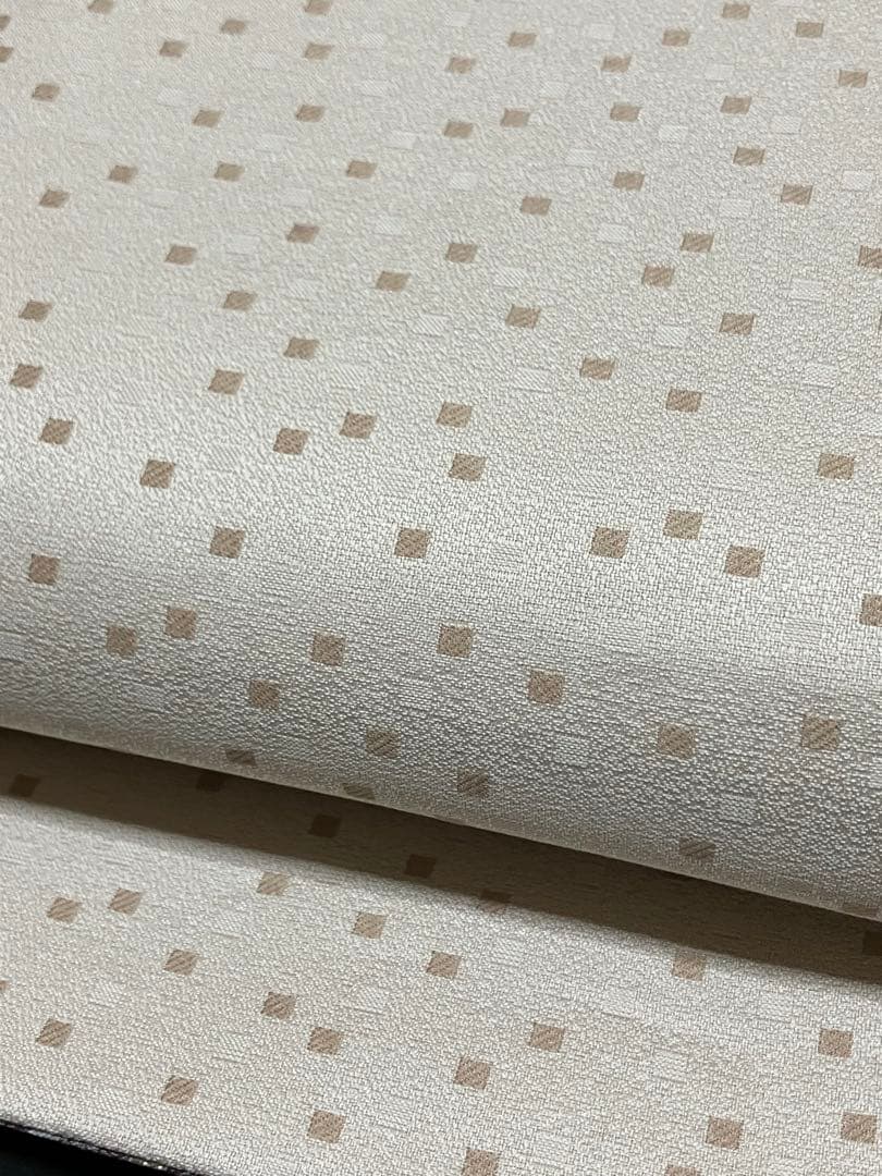 リバーシブル 袋帯 全通柄 正絹 花唐草 横段 霰 未使用 イ6308