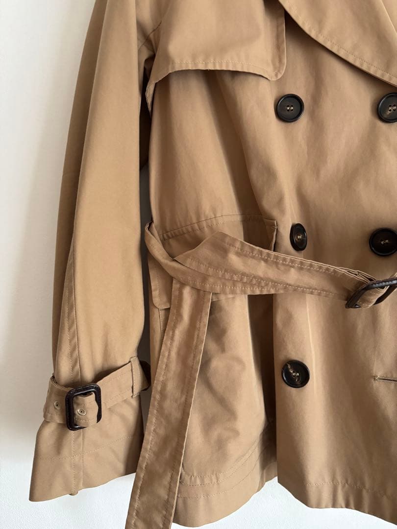 Max Mara The cubeベージュIT40コットンダブルショートトレンチ