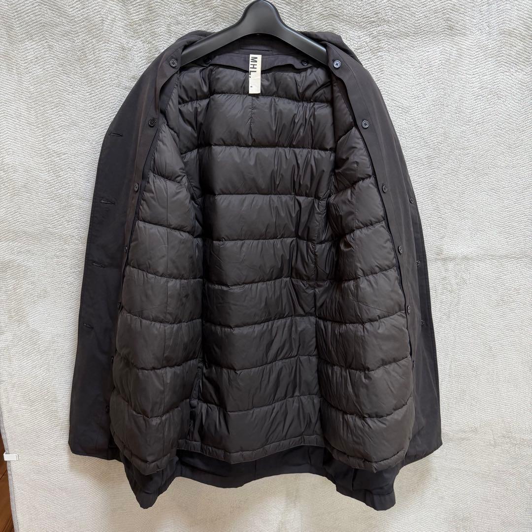 美品MHL. ダウンライナー付き ステンカラーコート 2way サイズ3 墨黒