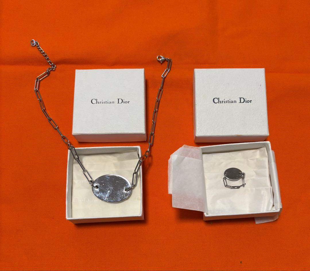 ビンテージ　ディオール　ラインストーンネックレス&リング　ガリアーノ期