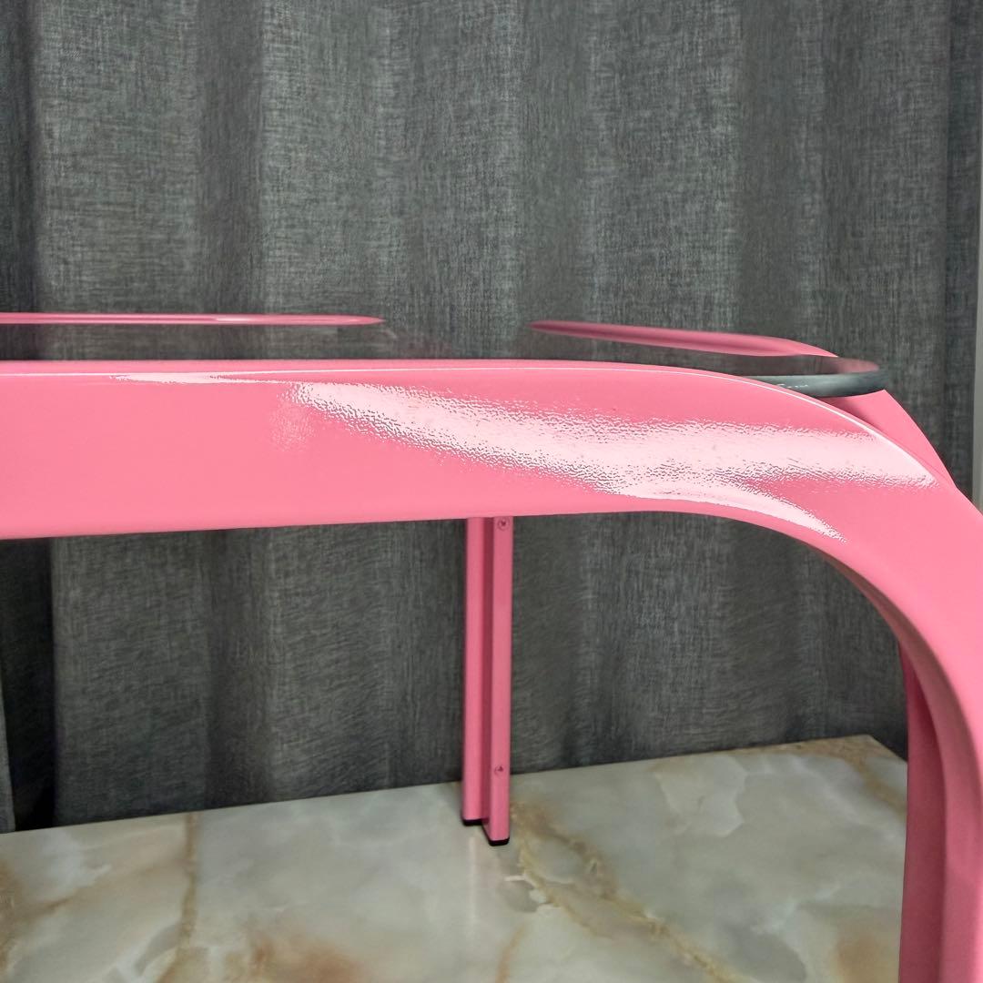 ガラステーブル ファンシー ピンク 80s レトロ