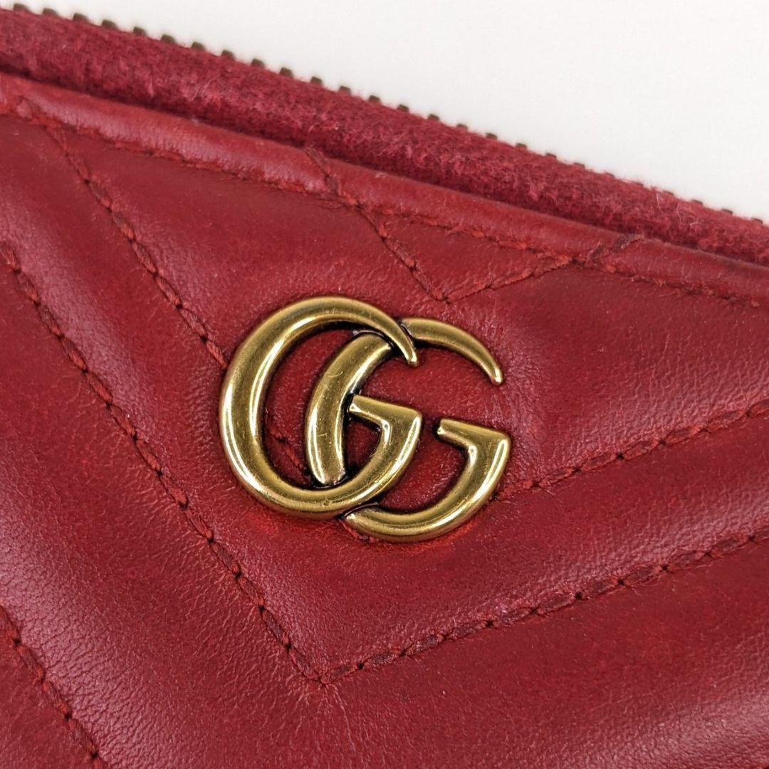 GUCCI　グッチ　キーリング付　GGマーモント　ケース　キルティング