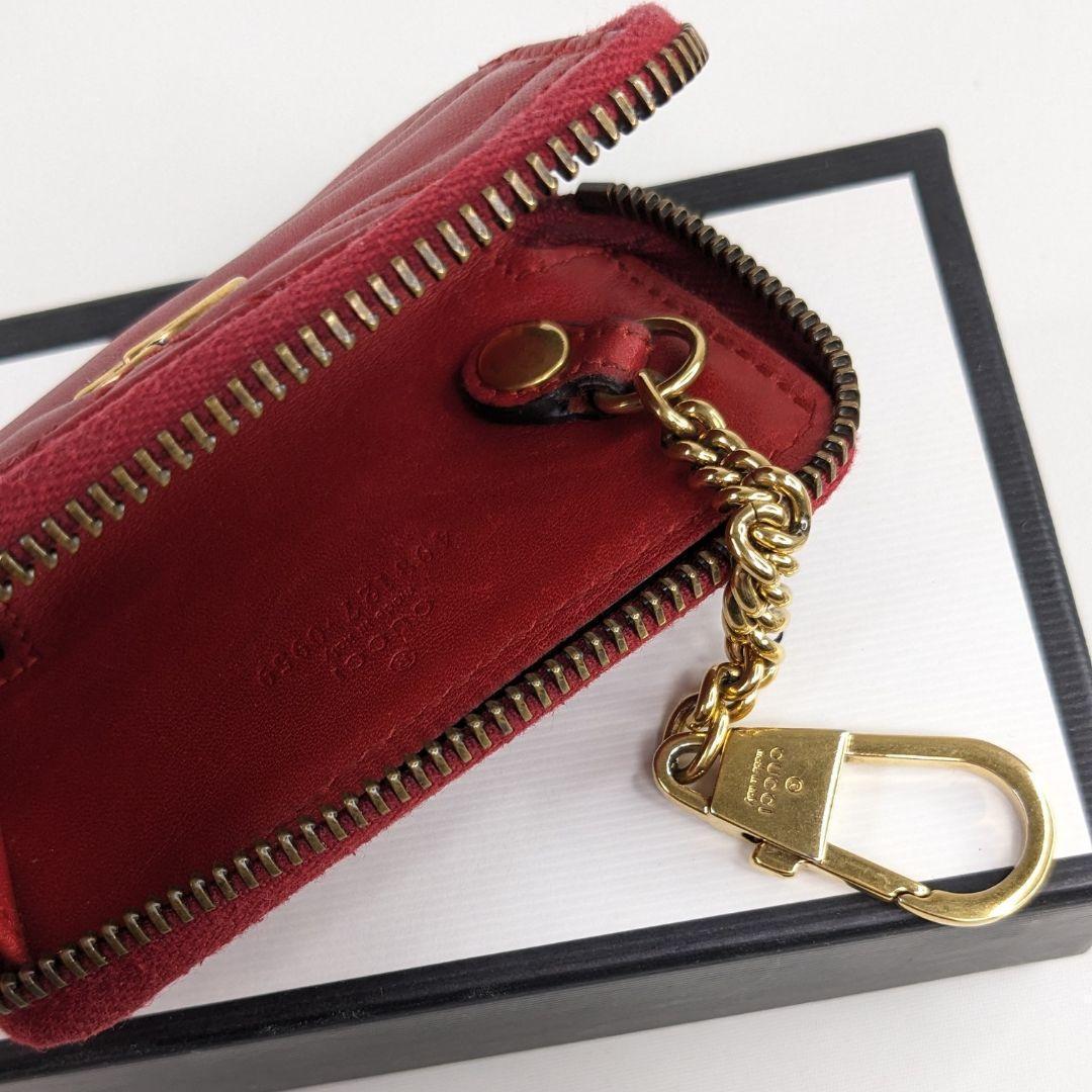GUCCI　グッチ　キーリング付　GGマーモント　ケース　キルティング