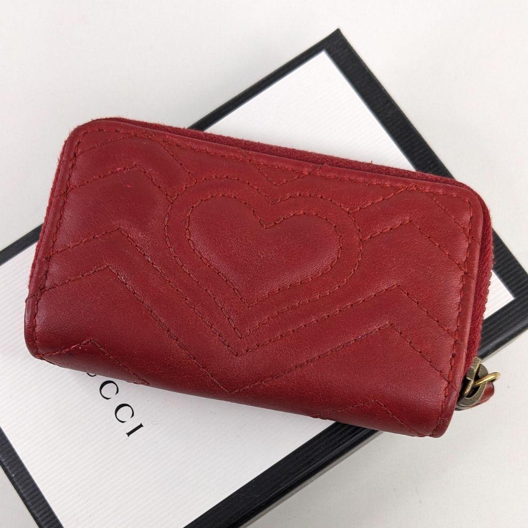 GUCCI　グッチ　キーリング付　GGマーモント　ケース　キルティング