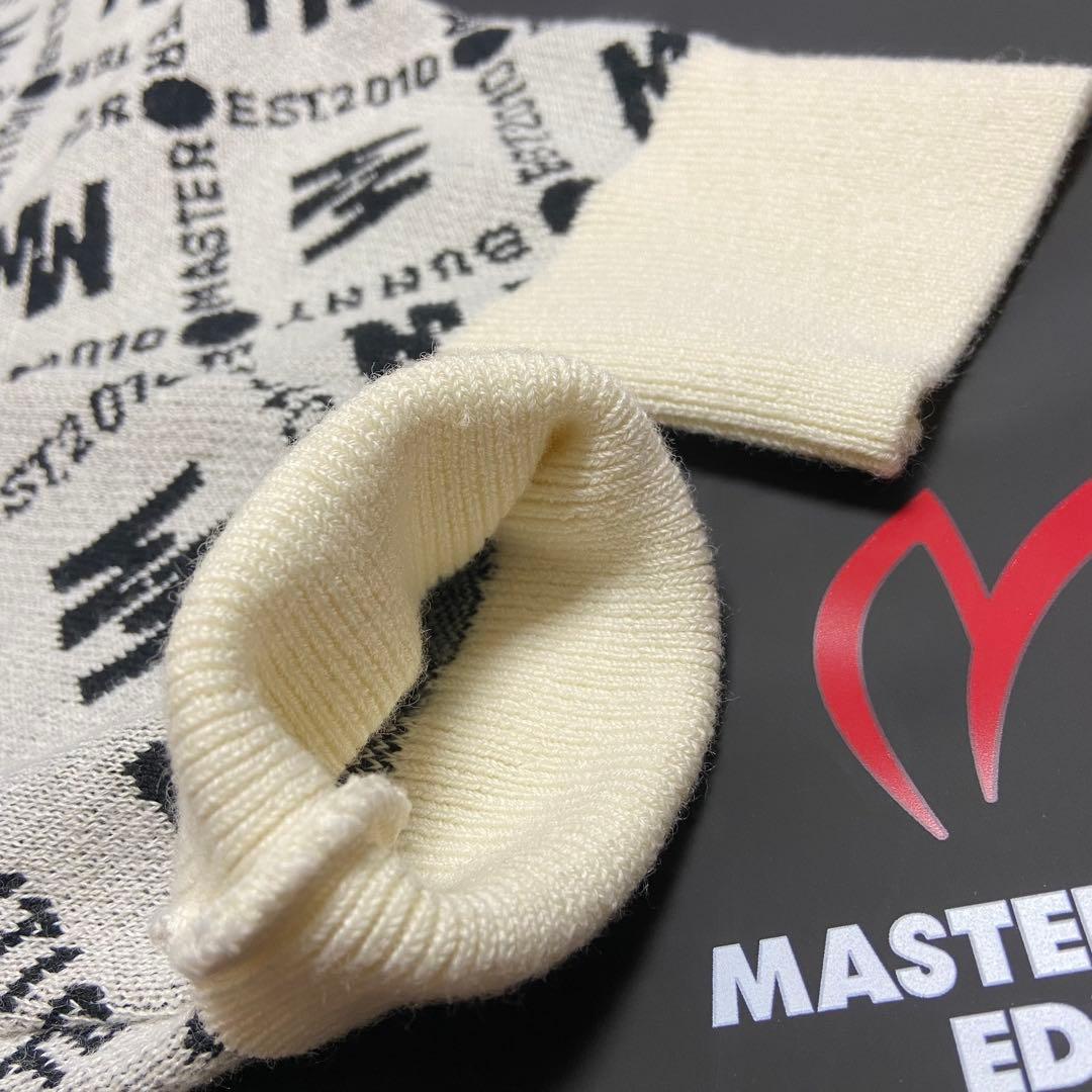 マスターバニー パーリーゲイツ ロゴ総柄 ニットセーター クルーネック サイズ５