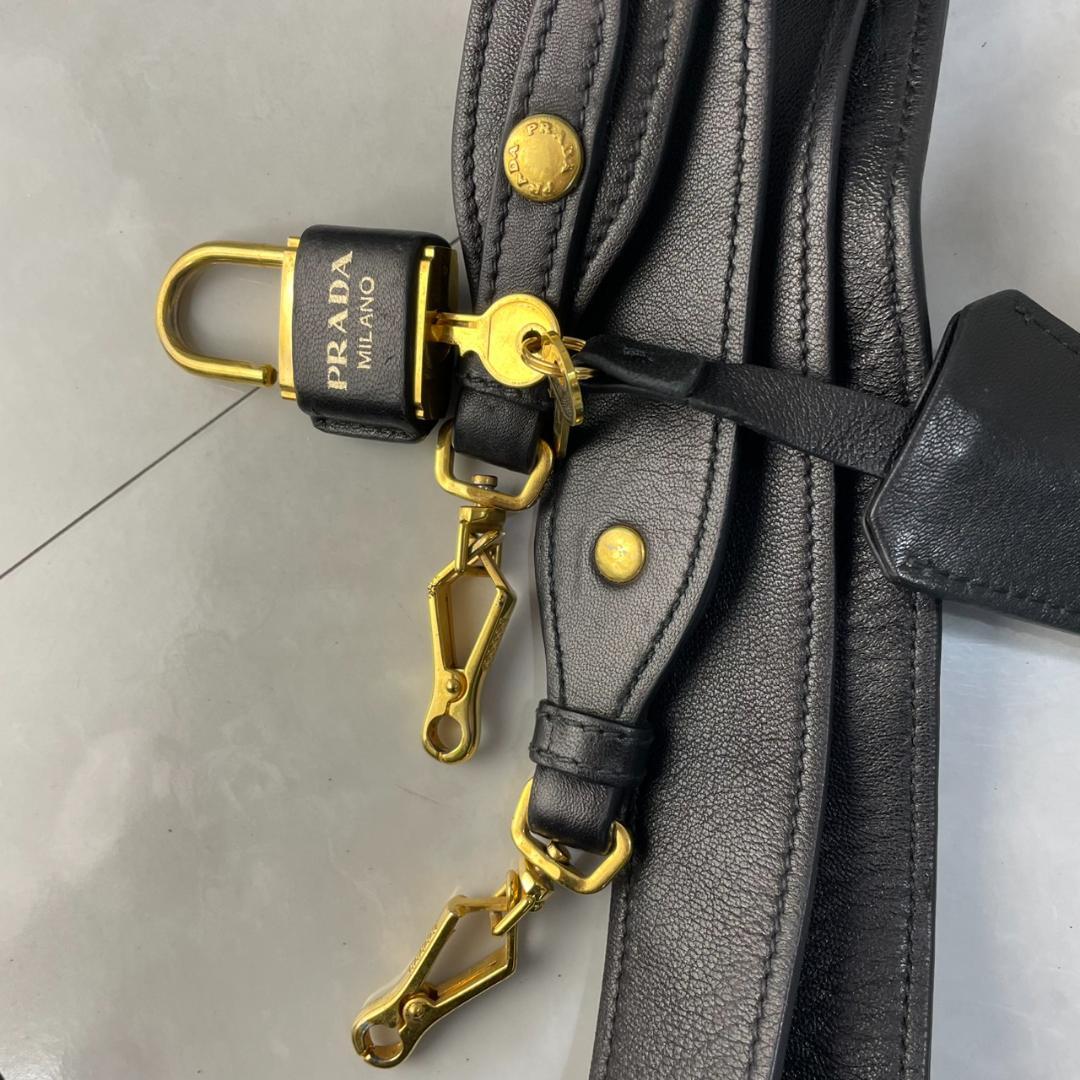 PRADA ショルダーバッグ プラダ 2way キルティング 1BB027 黒