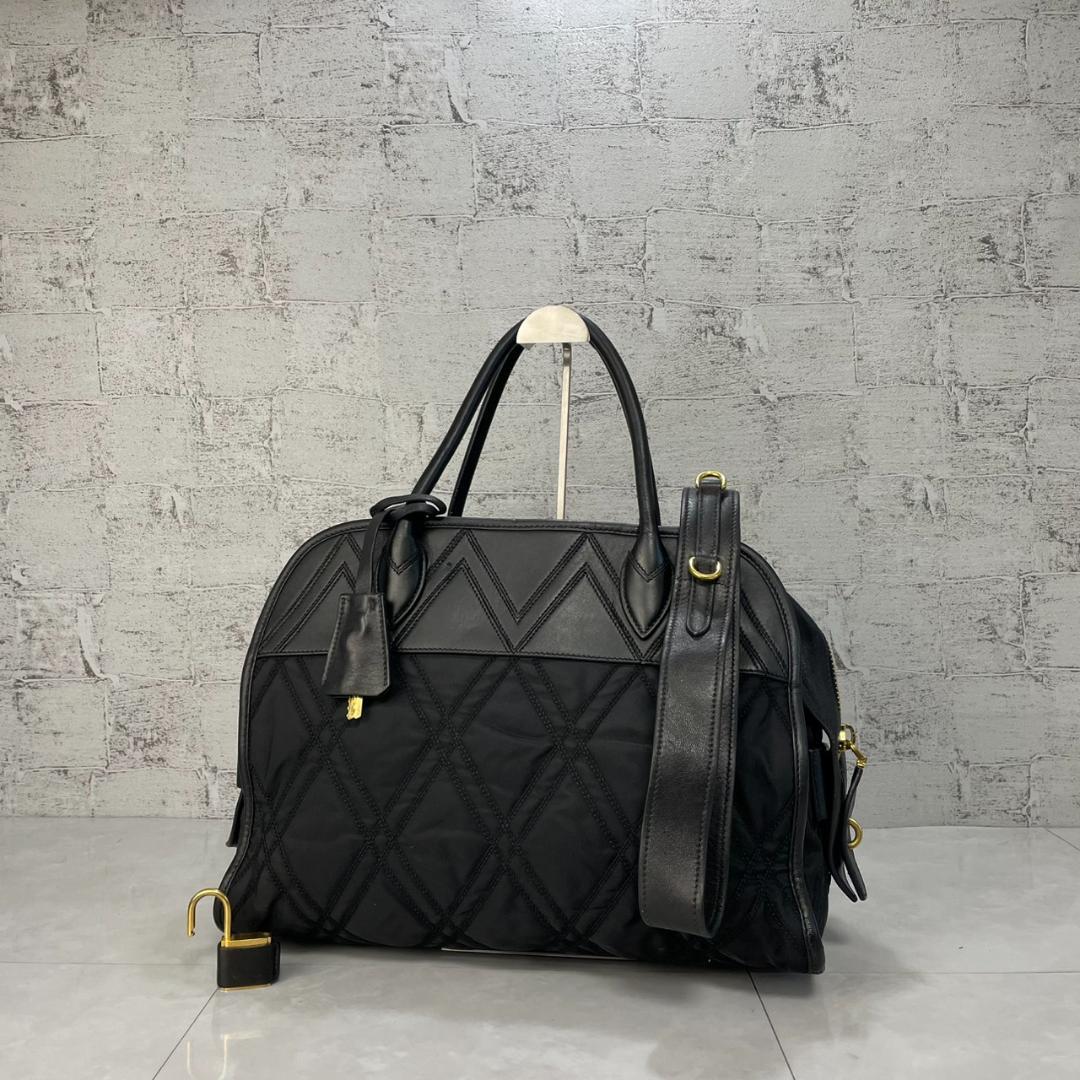PRADA ショルダーバッグ プラダ 2way キルティング 1BB027 黒