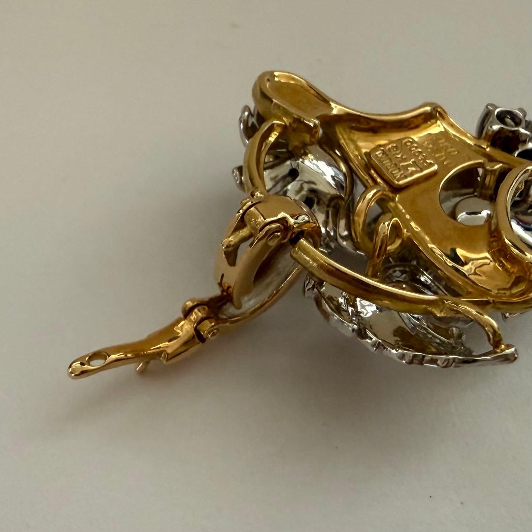 石川暢子ペンダントトップpt900K18ダイヤ0.24サファイヤ0.36ct