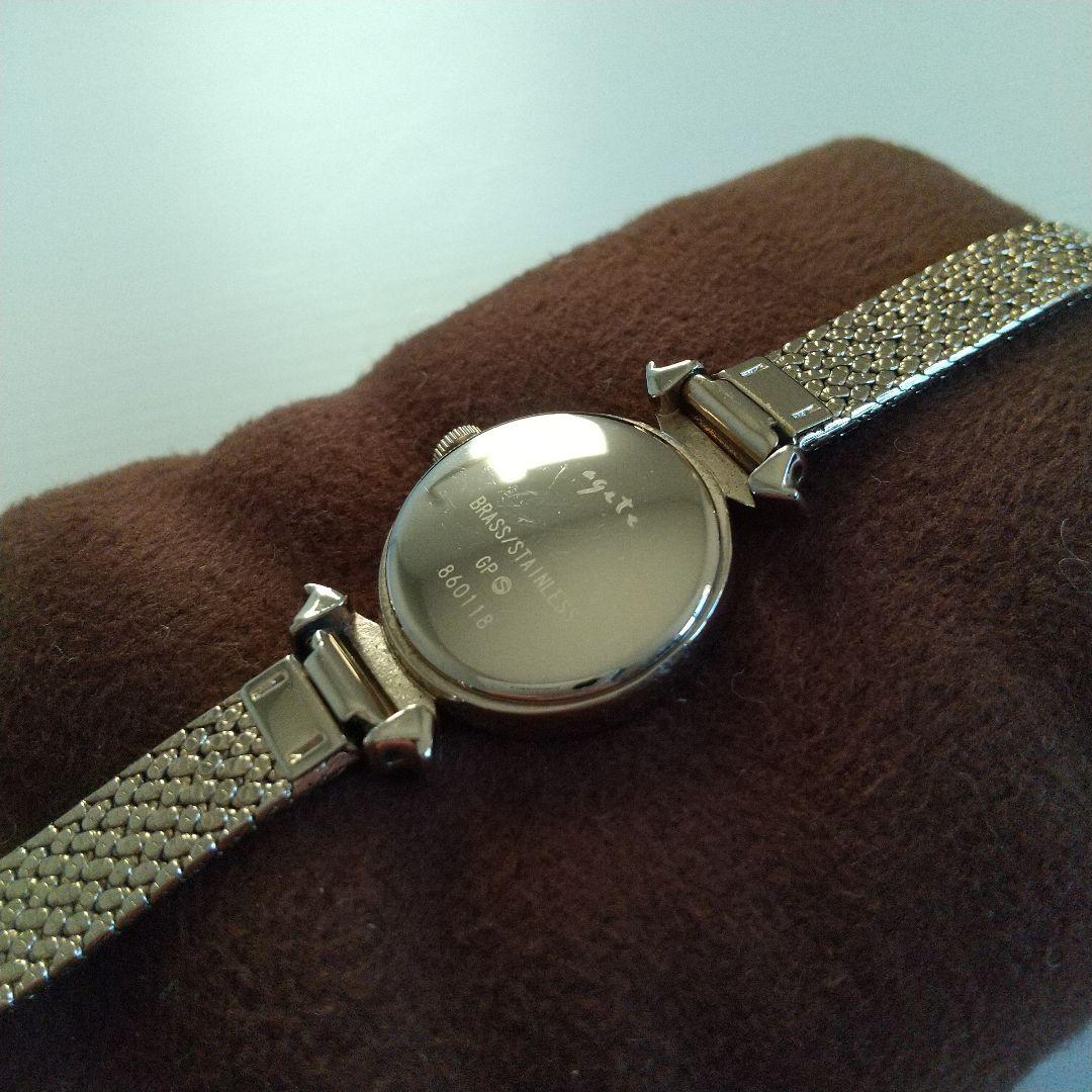 ✨極美品✨ageteアガット ソーラー 金 ゴールドラウンド腕時計レディース