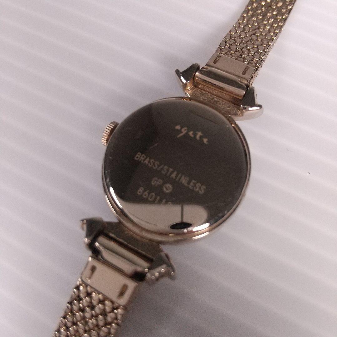 ✨極美品✨ageteアガット ソーラー 金 ゴールドラウンド腕時計レディース