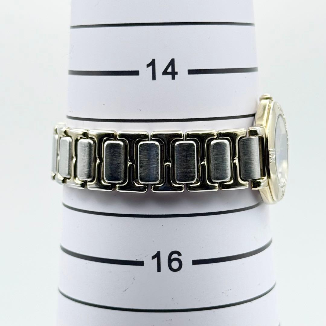 ✨新品電池・稼働✨サンローラン 腕時計 クォーツ ラウンド コンビ 青文字盤