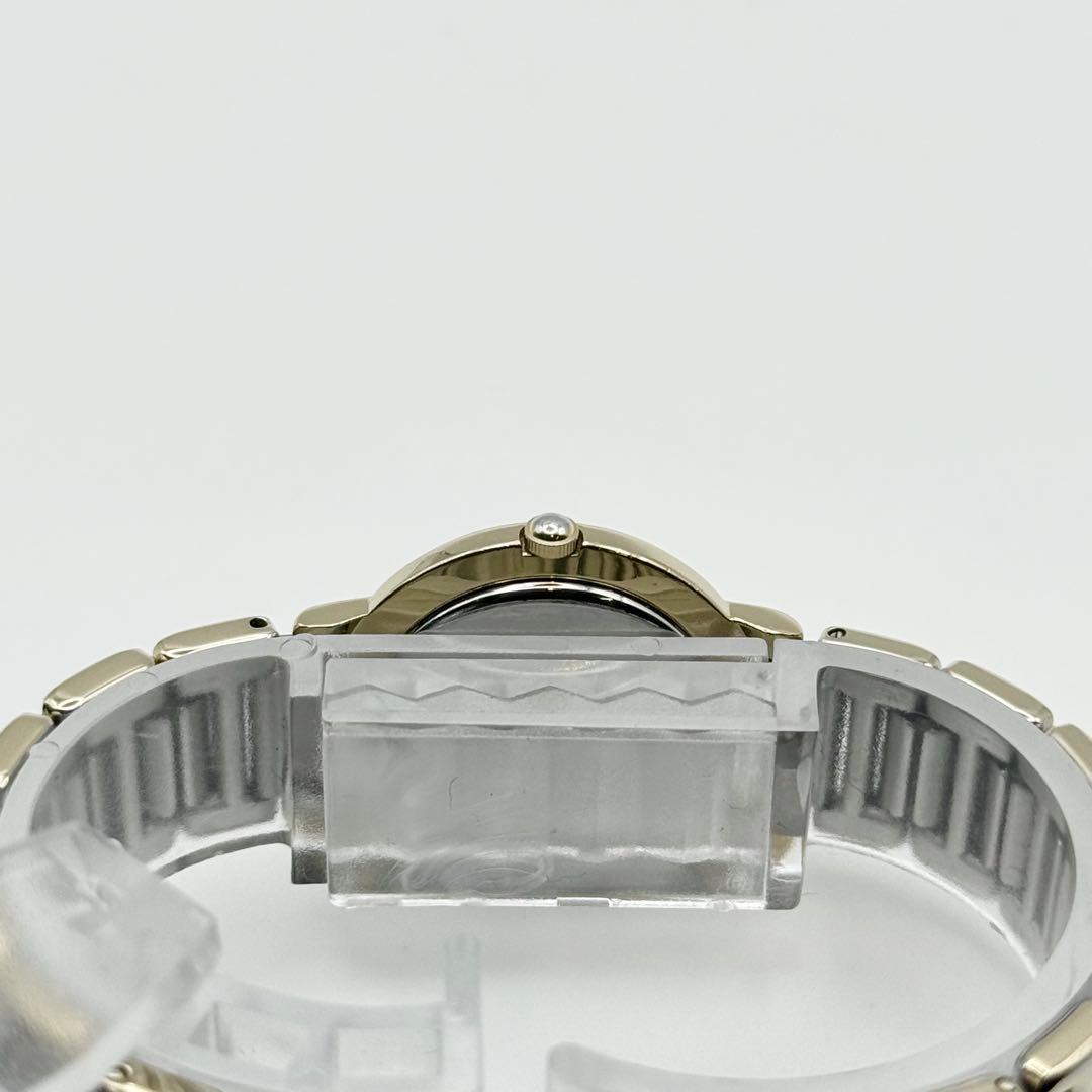 ✨新品電池・稼働✨サンローラン 腕時計 クォーツ ラウンド コンビ 青文字盤