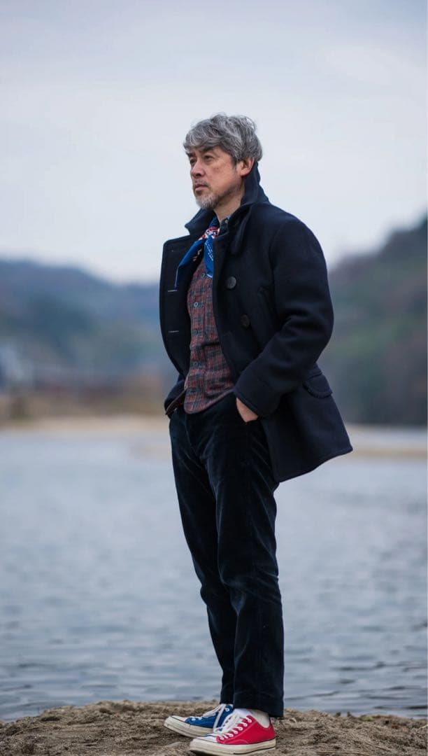 ジャケット・アウター BONCOURA Pea Coat Cashmere Melton Navy