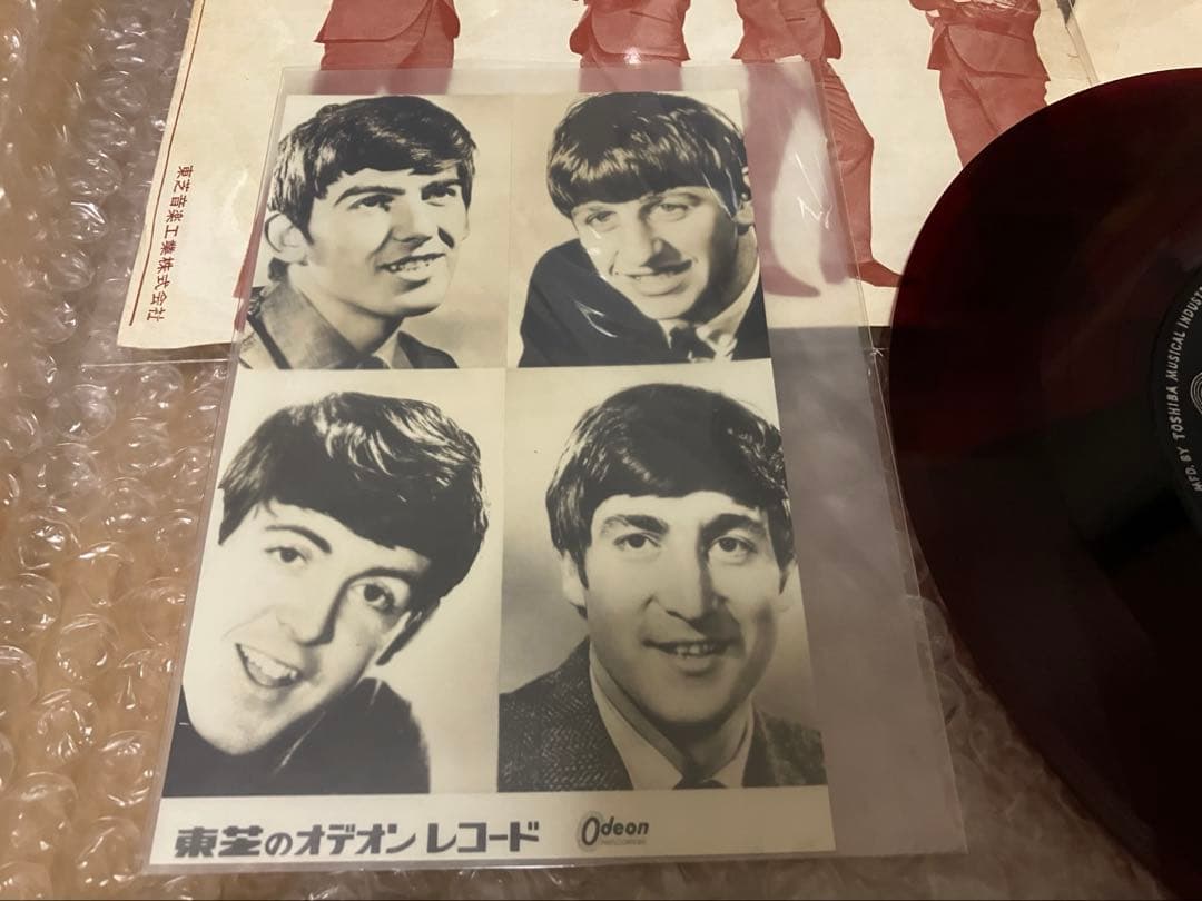 オデオンレコード　販売促進カード付き　シーラブズユー　赤盤