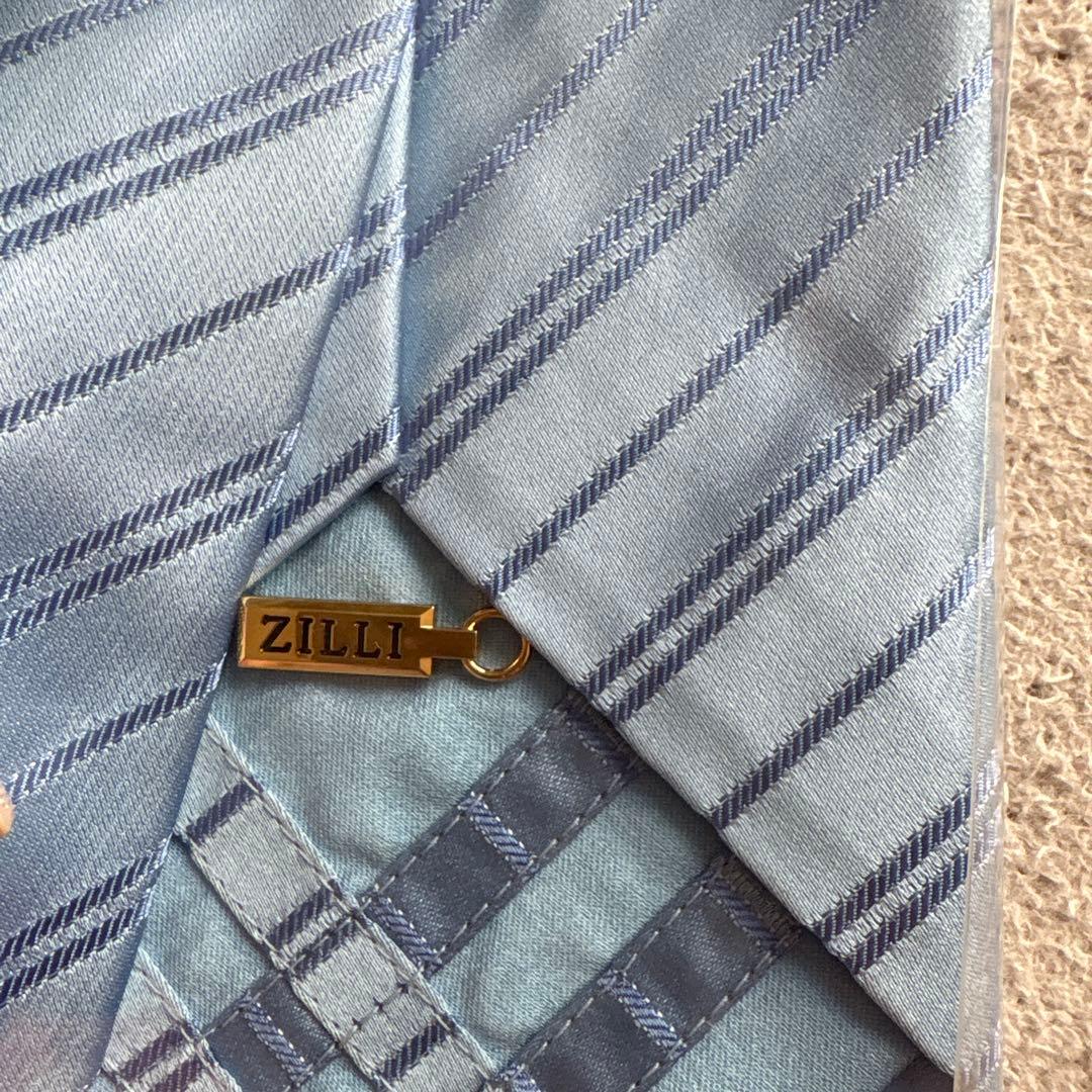 ZILLI ネクタイ　新品　水色