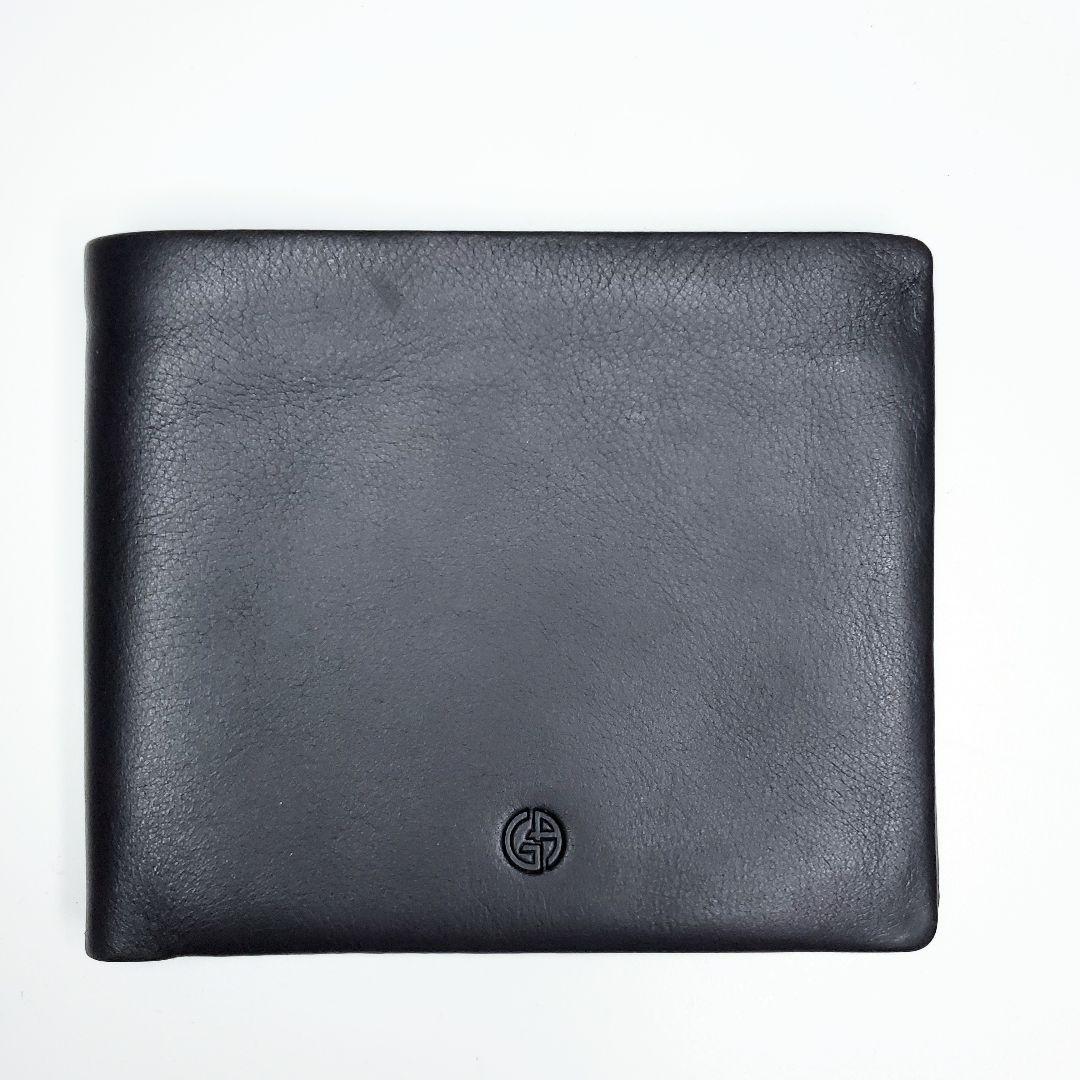 新品未使用✨️Giorgio Armani アルマーニ　ブラック　二つ折り財布