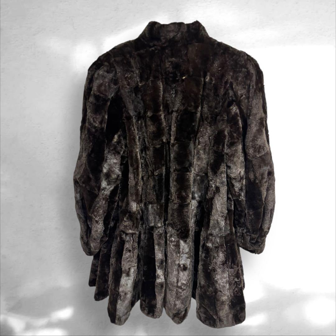 アルティマ　シェアードミンクファーコート アウター 毛皮　ブラウンF （C0