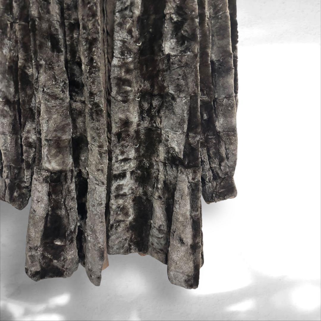 アルティマ　シェアードミンクファーコート アウター 毛皮　ブラウンF （C0