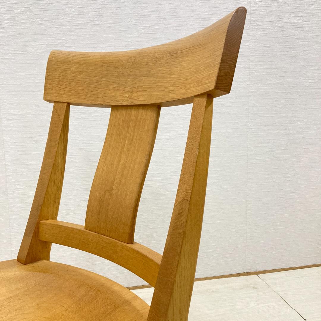 【柏木工】ナラ無垢材　ダイニングチェア　2脚セット　椅子　楢材