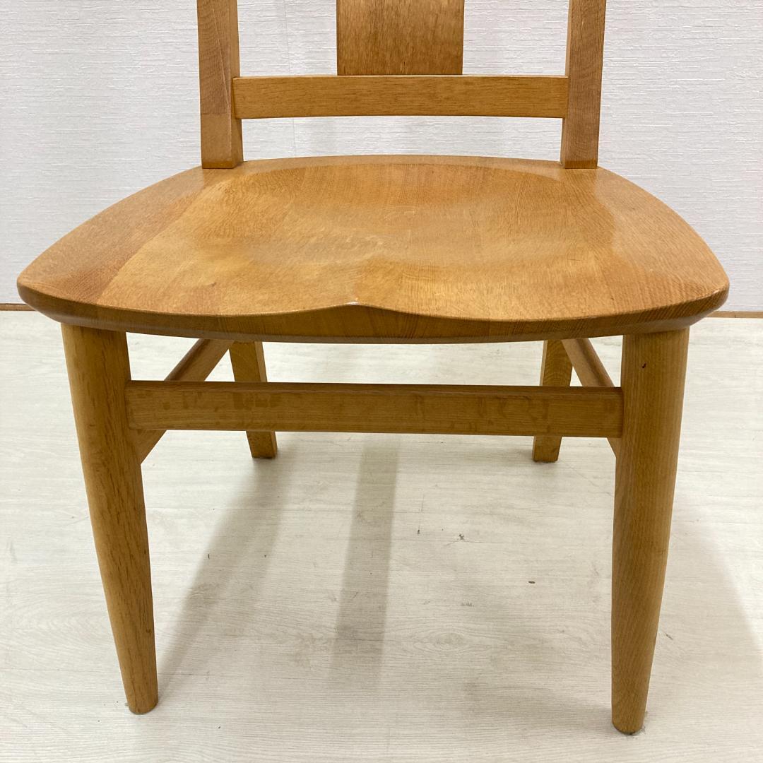 【柏木工】ナラ無垢材　ダイニングチェア　2脚セット　椅子　楢材