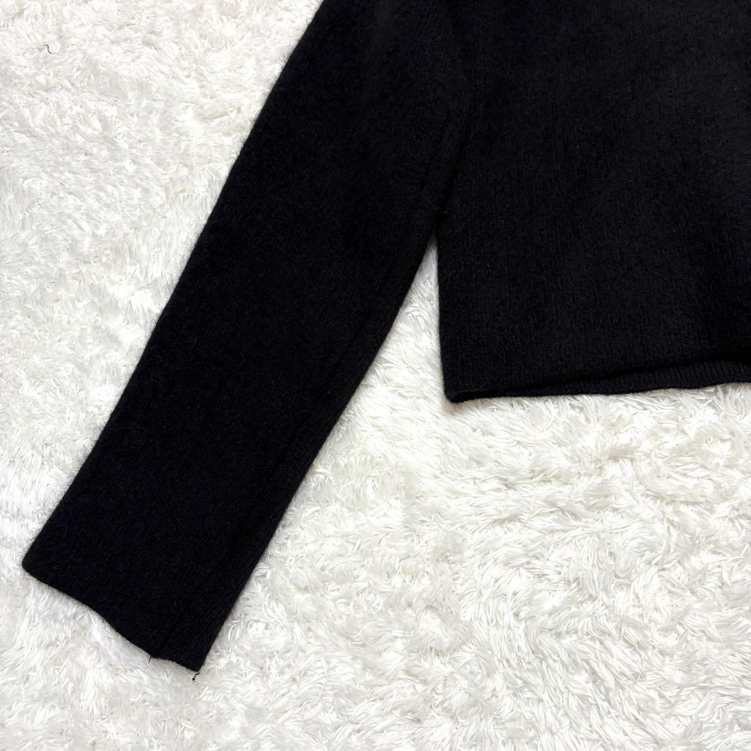 anuans ラクーンブレンドノーカラーニットジャケット ブラック　カーディガン