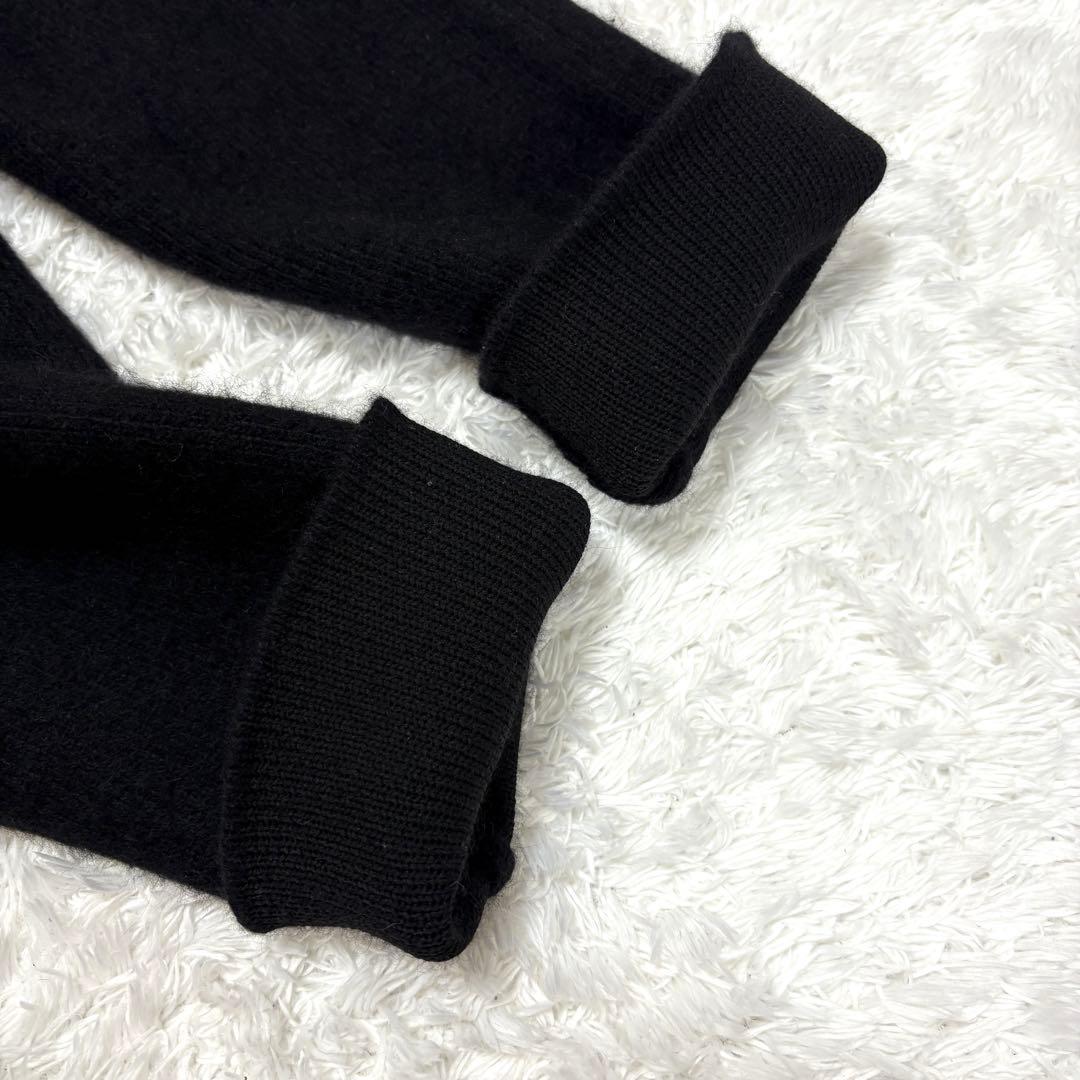 anuans ラクーンブレンドノーカラーニットジャケット ブラック　カーディガン