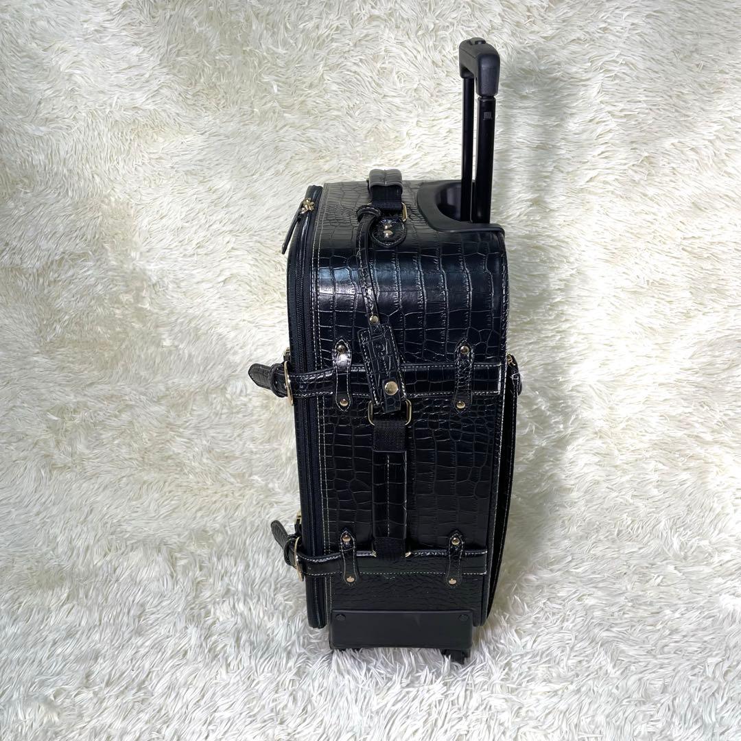 SWANY スワニー クロコ型押し キャリー ブラック
