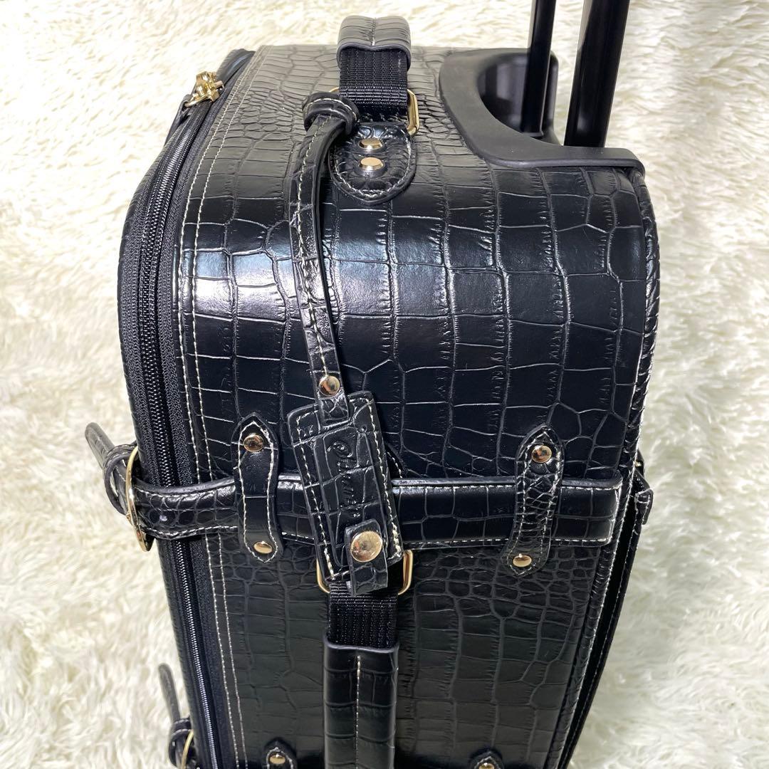 SWANY スワニー クロコ型押し キャリー ブラック