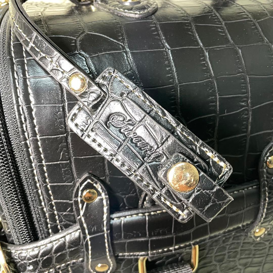 SWANY スワニー クロコ型押し キャリー ブラック