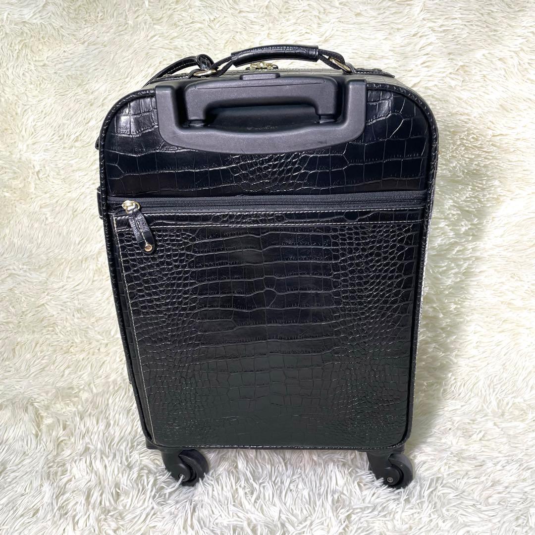 SWANY スワニー クロコ型押し キャリー ブラック