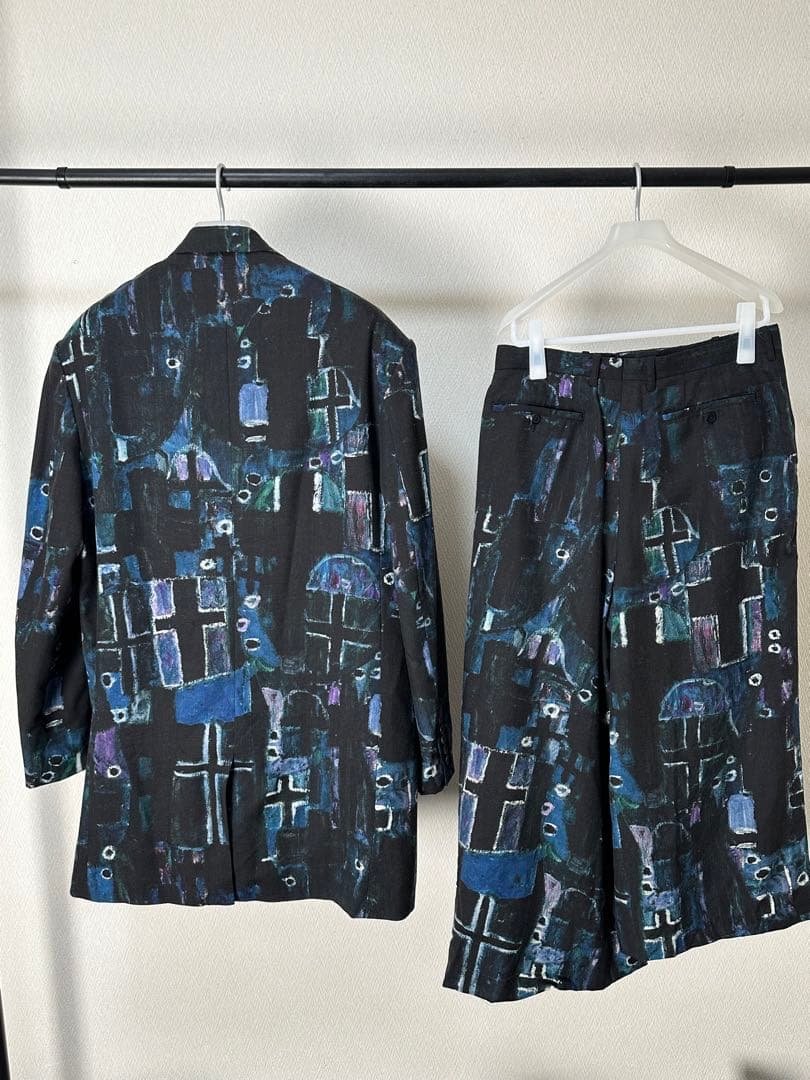 ラッドミューシャン クロス柄 セットアップスーツ テーラードジャケット ワイド