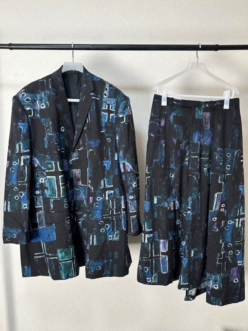 ラッドミューシャン クロス柄 セットアップスーツ テーラードジャケット ワイド