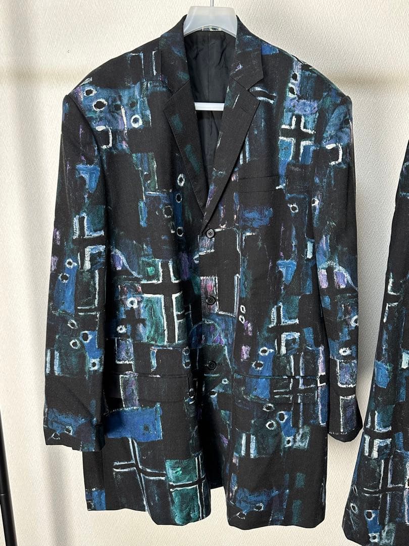 ラッドミューシャン クロス柄 セットアップスーツ テーラードジャケット ワイド