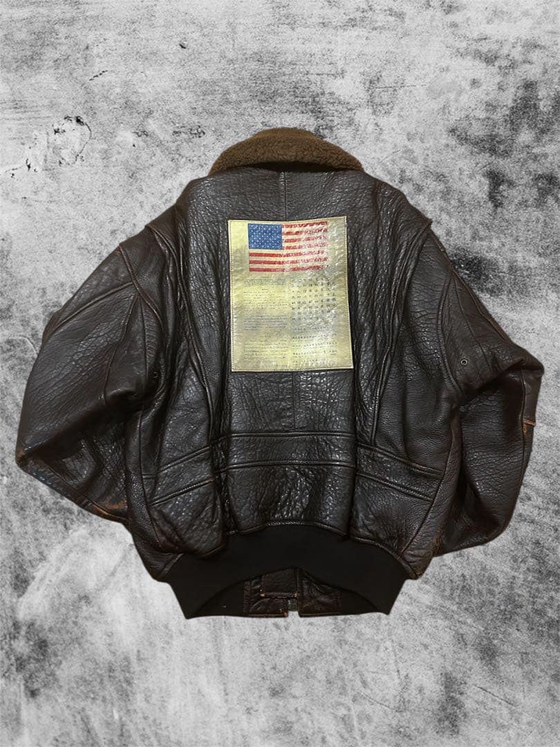 希少 AVIREX G-1 フライトジャケット 本革 地図柄 ボア付 人気 定番