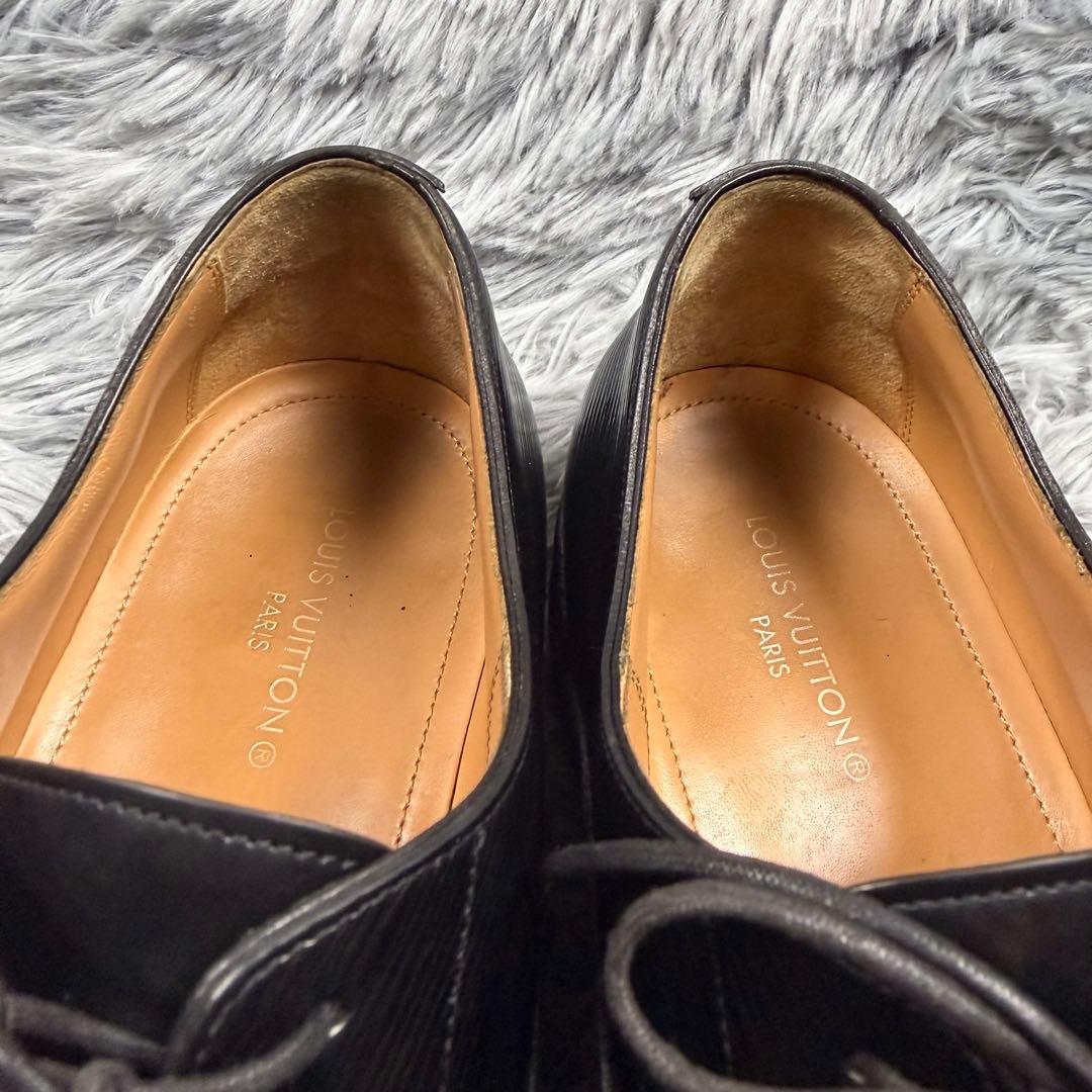 ルイヴィトン ケンジントンライン エピ 革靴 レザー ブラック 26cm 伊製